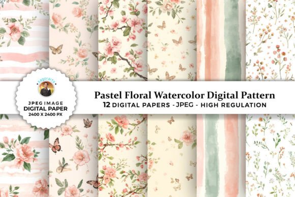 Download Pastel Floral Watercolor Digital Pattern - Pattern Collection