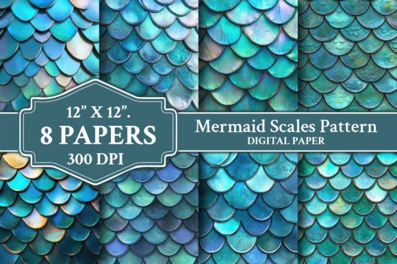 Download Mermaid Scales Pattern Digital Paper - Pattern Collection