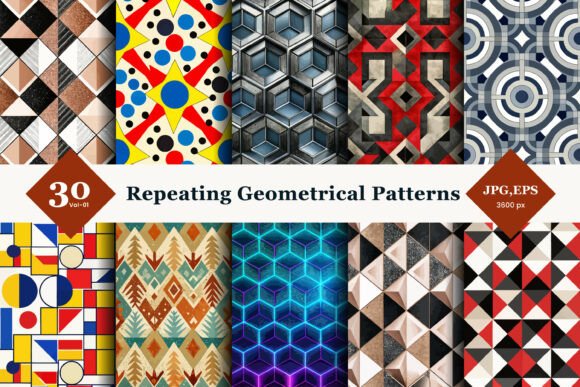 Download Repeating Geometric Seamless Patterns 01 - Geometric Collection