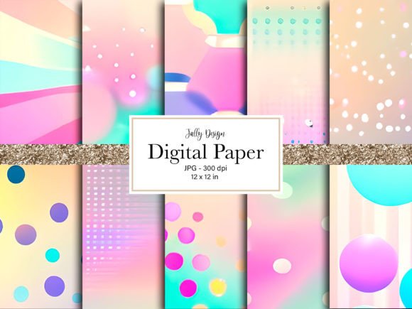 Download Geometric Pastel Art Digital Paper Pack - Geometric Collection