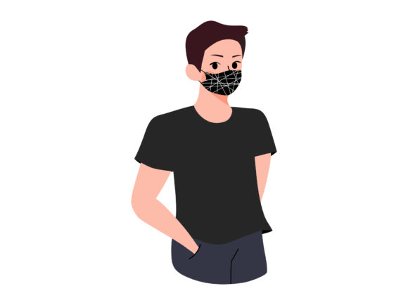 Download Man Wearing Patterned Face Mask - Pattern Collection