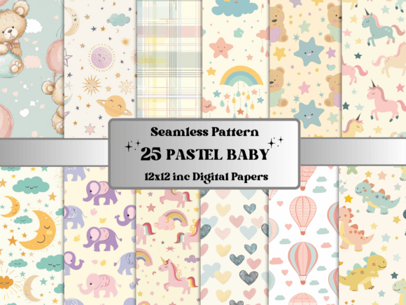 Download Seamless Pastel Baby Pattern Paper - Pattern Collection
