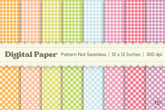 Download Colorful Gingham Digital Paper Patterns - Pattern Collection