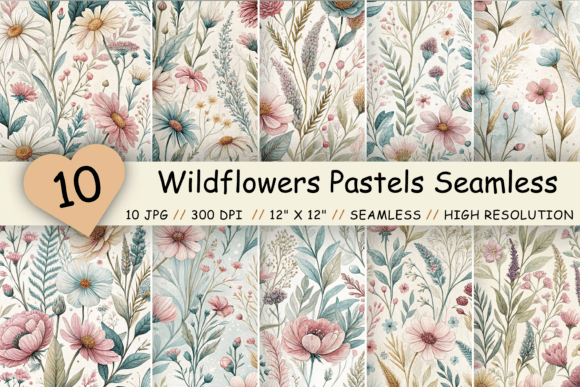 Download Wildflowers Pastels Seamless Pattern - Pattern Collection