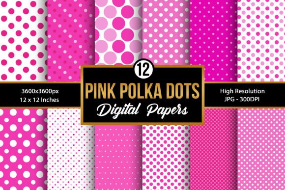 Download Pink Polka Dots Pattern Digital Papers - Pattern Collection