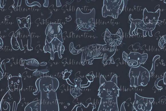 Download A Seamless Pattern with Pastel Blue Dog - Pattern Collection