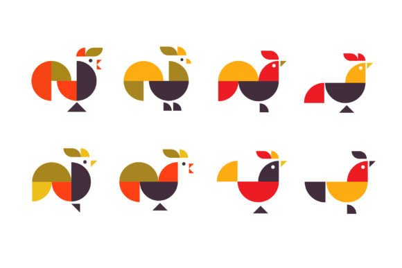 Download Geometrical Chicken Logo Collection - Geometric Collection