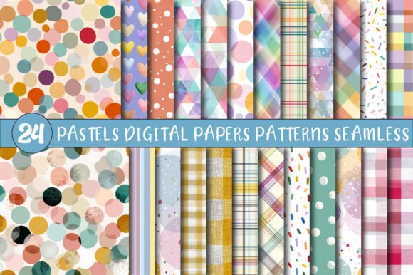 Download Pastels Digital Papers Patterns Seamless - Pattern Collection