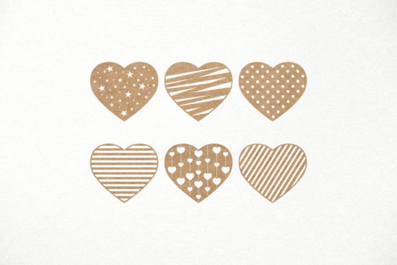 Download Heart SVG Bundle, 6 Patterned Hearts - Pattern Collection