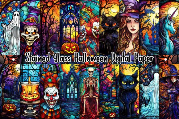 Download Stained Glass Halloween Background - Halloween background Collection