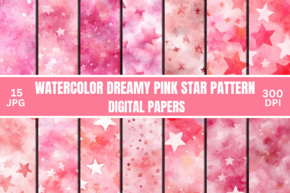 Download Watercolor Dreamy Soft Pink Star Pattern - Pattern Collection