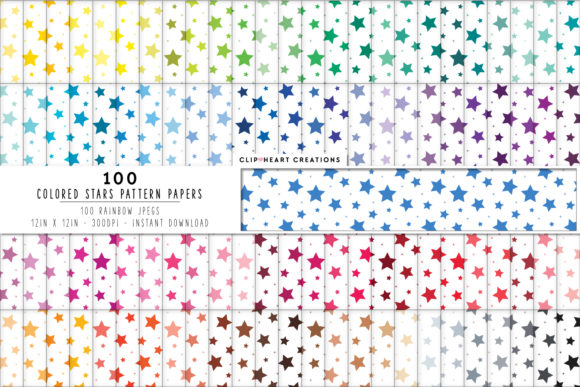Download 100 Star Pattern Digital Papers - Pattern Collection