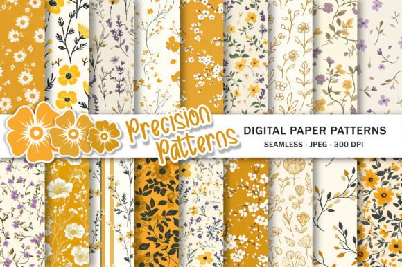 Download Flowers Digital Paper Patterns - Pattern Collection