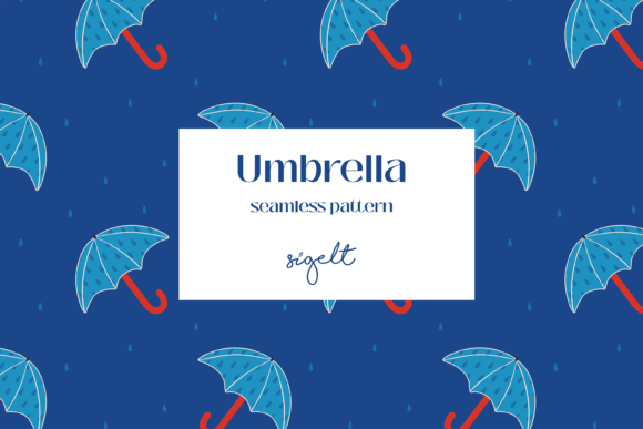Download Blue Autumn Cheeky Umbrella Pattern - Pattern Collection