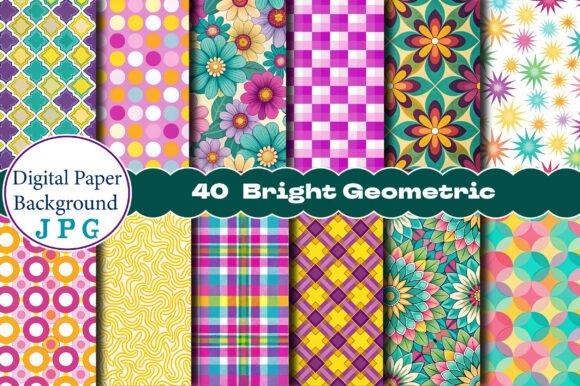 Download Seamless Bright Geometric Digital Papers - Geometric Collection