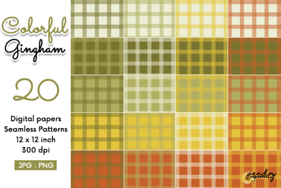 Download Colorful Gingham Seamless Patterns Set - Pattern Collection