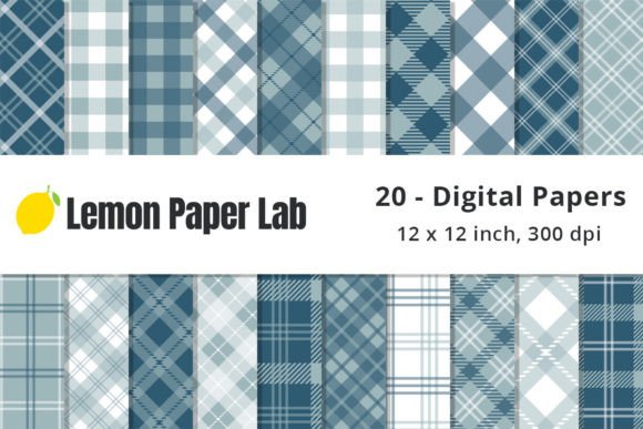 Download Teal and Blue Grey Plaid Pattern Papers - Pattern Collection