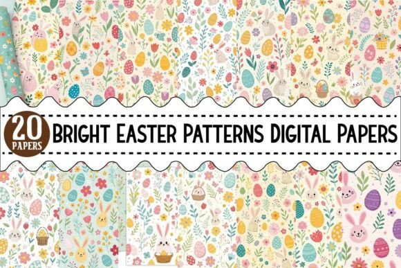 Download Bright Easter Patterns Digital Printable - Pattern Collection