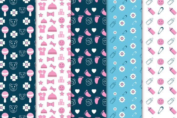 Download Repeating Baby Pattern Bundle Design - Pattern Collection
