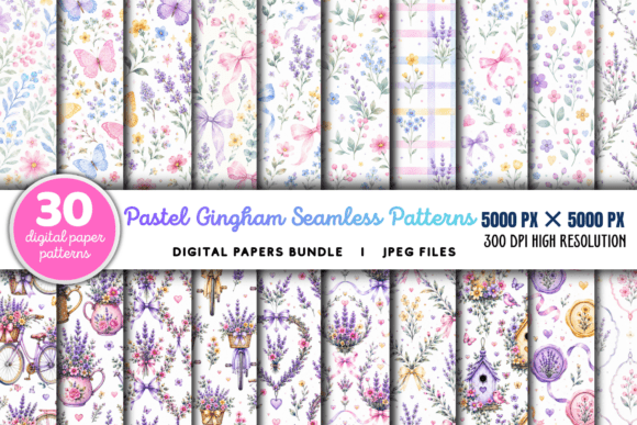 Download Pastel Gingham Digital Paper Patterns - Pattern Collection