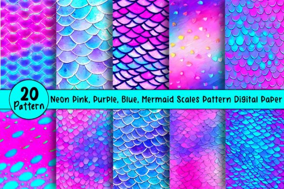 Download Mermaid Scales Pattern Digital Paper - Pattern Collection