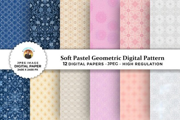 Download Soft Pastel Geometric Digital Patterns - Geometric Collection