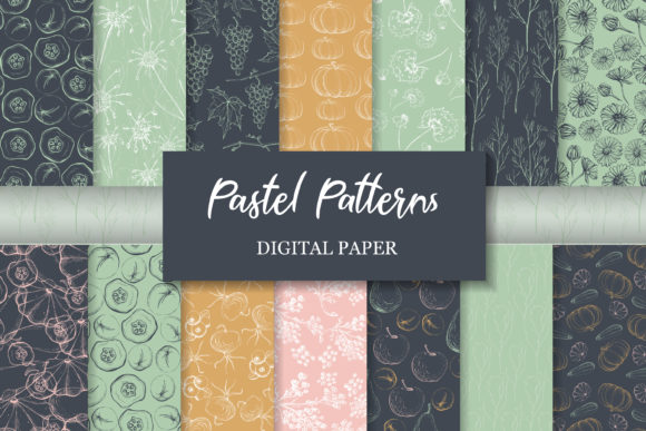 Download Pastel Patterns. Fruit&amp;Vegetable&amp;Flower - Pattern Collection