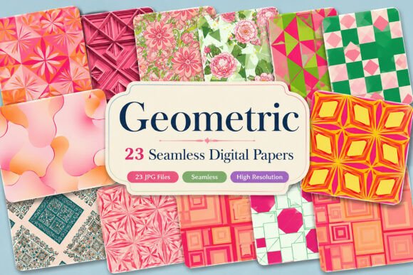 Download Geometric Digital Papers Set - Geometric Collection