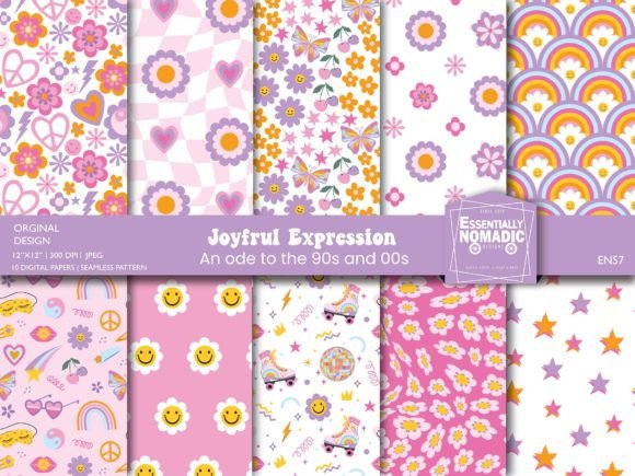 Download Y2k Aesthetic 90s Digital Paper Pattern - Pattern Collection