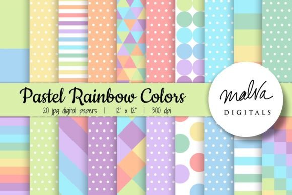 Download Pastel Rainbow Geometric Patterns - Geometric Collection
