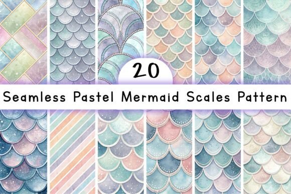 Download Seamless Pastel Mermaid Scales Pattern - Pattern Collection