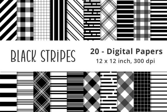 Download Black and White Stripes Pattern Papers - Pattern Collection