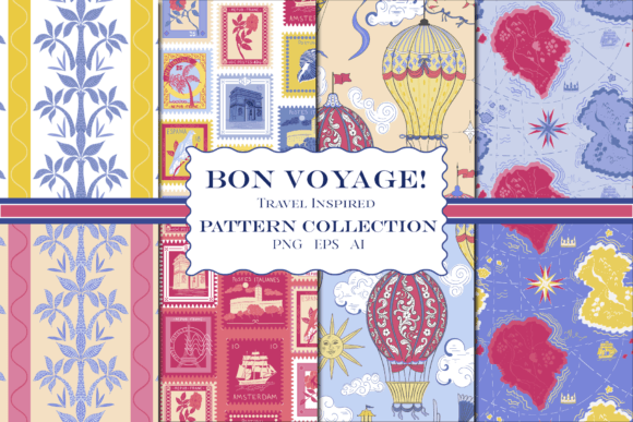 Download Bon Voyage Pastel Patterns - Pattern Collection
