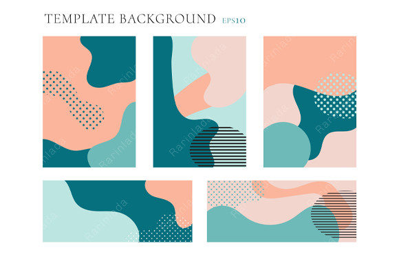 Download Set Template Trendy Fluid Shapes Pattern - Pattern Collection