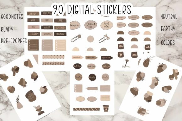 Download 90 Digital Planner Stickers GoodNotes - Stickers Collection