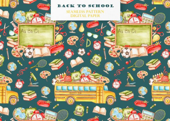 Download Back to School Seamless Pattern. Teacher - Pattern Collection