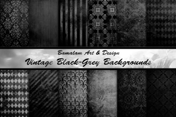 Download Vintage Black Grey Patterns - Pattern Collection