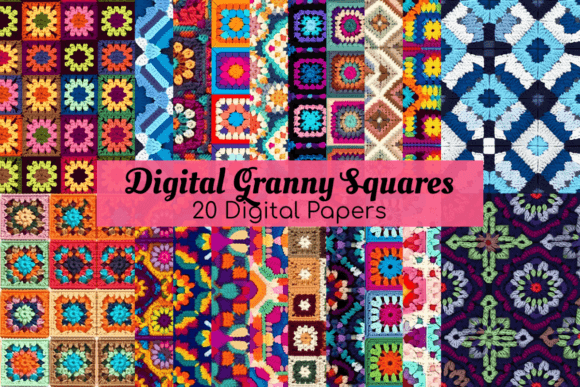 Download Digital Granny Squares Seamless Patterns - Pattern Collection