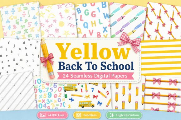 Download Yellow Back to School Papers - Back to school papers Collection
