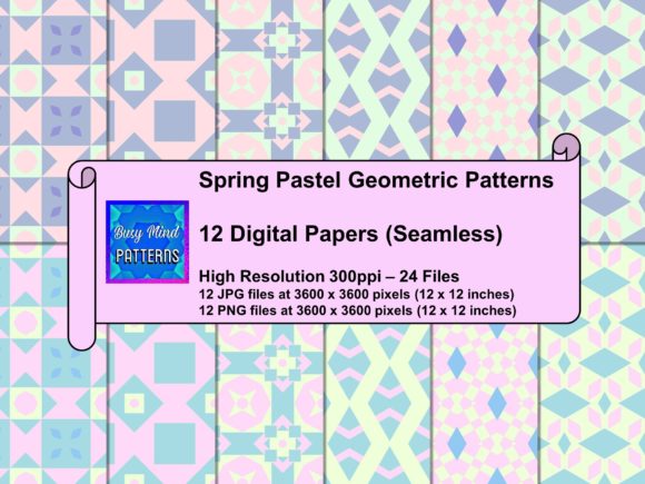 Download Spring Pastel Geometric Patterns Set - Geometric Collection