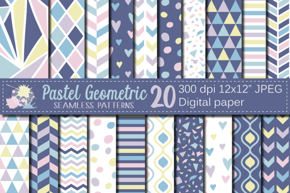 Download Pastel Geometric Seamless Digital Paper - Geometric Collection