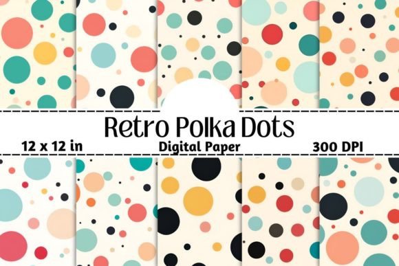Download Retro Polka Dots Pattern Digital - Pattern Collection