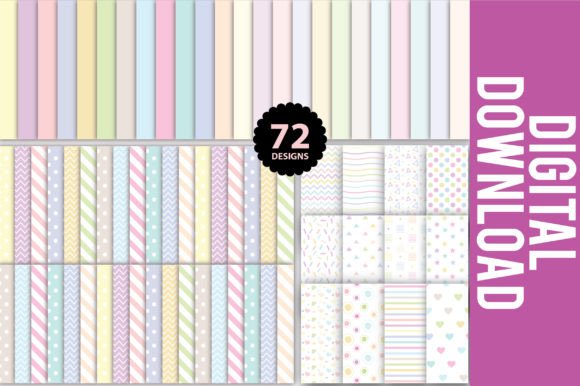Download 72 Digital Pastels Paper Patterns Bundle - Pattern Collection