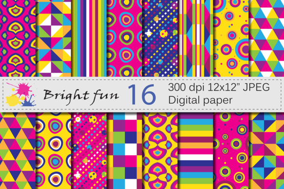 Download Bright Geometric Digital Papers - Geometric Collection
