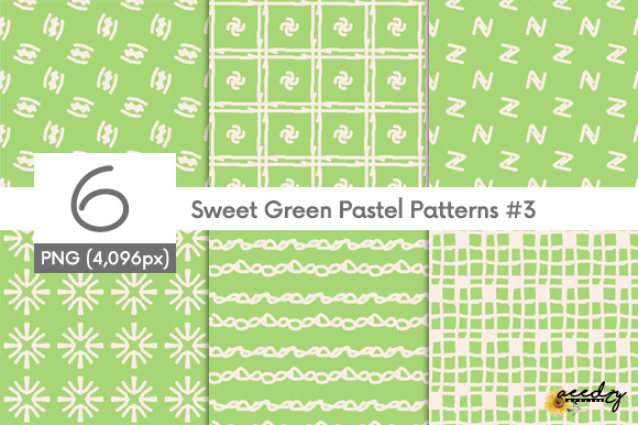 Download Sweet Green Pastel Patterns Set - Pattern Collection