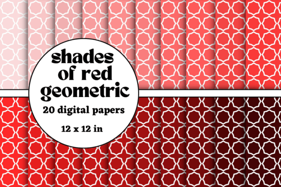 Download Shades of Red Geometric Digital Papers - Geometric Collection